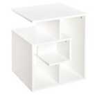 HOMCOM 3 Tier Side End Table Open Compartment Shelves White