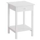 HOMCOM Minimalist Side Table With Drawer And Shelf White