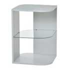 HOMCOM Modern Corner Table Three Layer With Glass Storage Shelf Grey