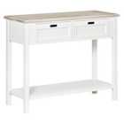 HOMCOM Console Table With Drawers And Shelf Sofa Table For Hallway Living Room White And Natural