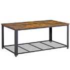 HOMCOM Coffee Table Industrial Style With Storage Versatile Use Wood Effect