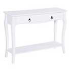 HOMCOM Console Table With Storage Shelves Drawers For Entryway Ivory White