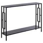 HOMCOM Industrial Console Table w/Storage Shelf - Black/Grey