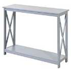 HOMCOM Wooden Console Table Storage Drawer Shelf Entryway Display Stand Grey