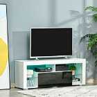 HOMCOM 140Cm High Gloss TV Stand With Led Rgb Light Storage