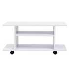 HOMCOM Modern TV Stand Mobile Cabinet With 2 Layer Open Shelf White