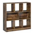 HOMCOM Storage Shelf 3 Tier Bookcase Display Unit Rustic Wood Finish