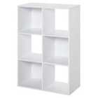 HOMCOM Storage Bookcase 6 Cube Organiser Shelves White