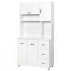 Homcom Freestanding Kitchen Storage Unit w- White