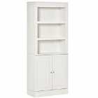 Homcom Modern Kitchen/Dining Room Cabinet With Open Adjustable Shelves White