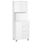 Homcom Modern Kitchen Cupboard Storage Organiser Microwave Cabinet White