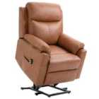 HOMCOM Power Lift Chair Electric Riser Recliner With Remote Control Brown