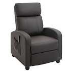HOMCOM Recliner Sofa Chair PU Faux Massage Armchair With Remote Control Brown