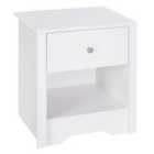 HOMCOM Contemporary Bedside Cabinet With Drawer White