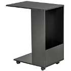HOMCOM Mobile Over Bed Side Table For Laptop Coffee With Storage Black