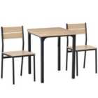 HOMCOM 3pc Compact Dining Table 2 Chairs Set