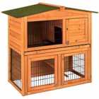 Pet Vida 2-tier Double Wooden Rabbit Hutch House With Animal Run Cage