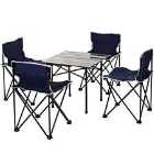 Outsunny 5pc Outdoor Foldable Camping Table Chairs Set