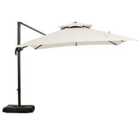 Outsunny 360 Rotation Roma Cantilever Parasol - Beige