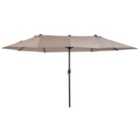 Outsunny Double-sided Crank Sun Shade Shelter 4.6m - Tan