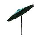 Outsunny 2.7M Patio Led Umbrella With Push Button Tilt/Crank 8 Ribs Green