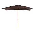 Outsunny Wooden Garden Parasol Sun Shade Patio Outdoor Umbrella Coffee