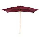 Outsunny Wooden Garden Parasol Sun Shade Patio Umbrella Canopy Wine Red
