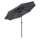 Outsunny Patio Umbrella Outdoor Sunshade Canopy With Tilt And Crank Dark Grey