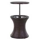 Outsunny Rattan Ice Bucket Activity Bar Cooler Table Beer Brown Outdoor Patio