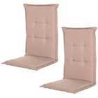 Outsunny Single Seat Replacement High Back Chair Folding Garden Seat Pad - Beige