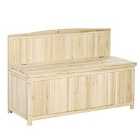 Outsunny Wood Storage Bench For Patio Furniture Outdoor Garden Seating Tools