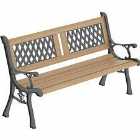 Garden Vida Twin Cross Style 3-seater Wooden Garden Bench