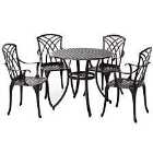 Outsunny 5pc Coffee Table Chairs Outdoor Furniture Set w/ Parasol Hole