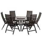Royalcraft Sorrento 6 Seater Round Deluxe Recliner Set - Black