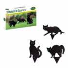 Gardenkraft Set Of 3 Scarer Metal Garden Stake Cat - Black