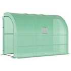 Outsunny Walk-in Tunnel Wall Greenhouse With Windows And Doors 2 Tiers