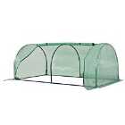 Outsunny Tunnel Greenhouse Grow House Steel Frame Pe Green 200x100x80 cm