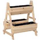 Outsunny Raised Garden Bed Wood Planter Box With Stand For Vegetables Flowers