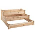Outsunny Wooden Raised Bed 3-tier Planter Kit 124x124x56cm