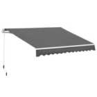 Outsunny 3.5M x 2.5M Manual Awning Canopy Retractable Sun Shade Shelter