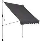 Outsunny 2 x 1.5m Manual Retractable Floor-To-Ceiling Awning - Grey