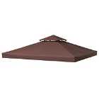 Outsunny 3m 2 Tier Replacement Gazebo Canopy - Coffee
