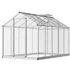 Outsunny 10x6Ft Aluminium Greenhouse With/ Door Window Galvanized Base Pc Panel