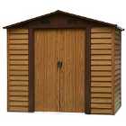 Outsunny 7.7x6.4Ft Garden Shed Wood Effect Tool Storage Sliding Door Wood Grain