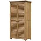 Outsunny Wooden Garden Storage Shed 3-tier Shelves Tool Cabinet W/ Asphalt Roof