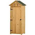 Outsunny Wooden Garden Shed Hut Style Outdoor Tool Storage Box 77 x 54 x 179cm