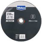 Wickes Thin Steel Cutting Discs 230mm - Pack of 3