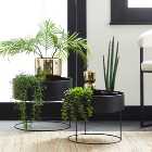 Set of 2 Round Metal Plant Stands