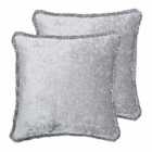 Paoletti Astbury Twin Pack Polyester Filled Cushions Silver