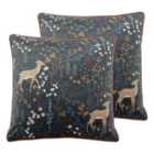 Furn. Richmond Twin Pack Polyester Filled Cushions Midnight Blue